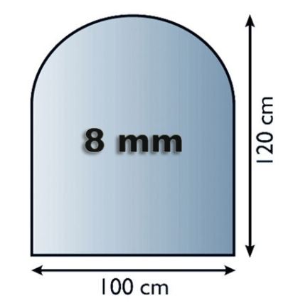 Стъкло под камина 1200x1000x8 мм полуарка