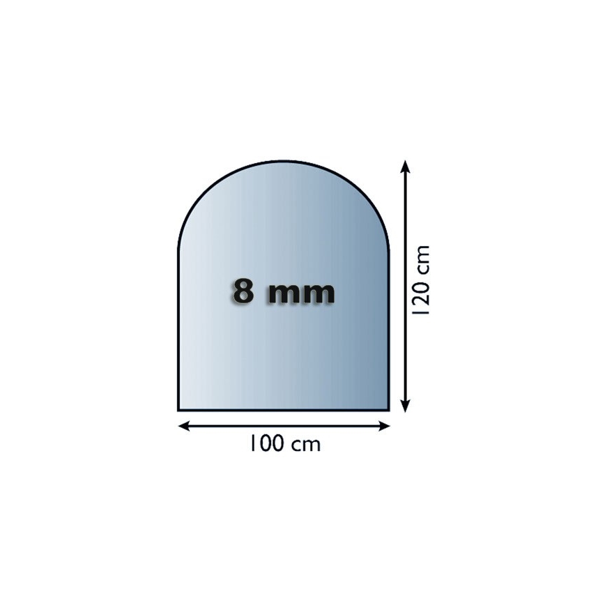 Стъкло под камина 1200x1000x8 мм полуарка
