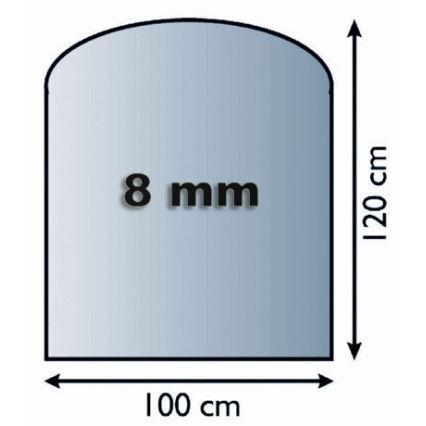 Стъкло под камина 1200x1000x8 мм полуарка
