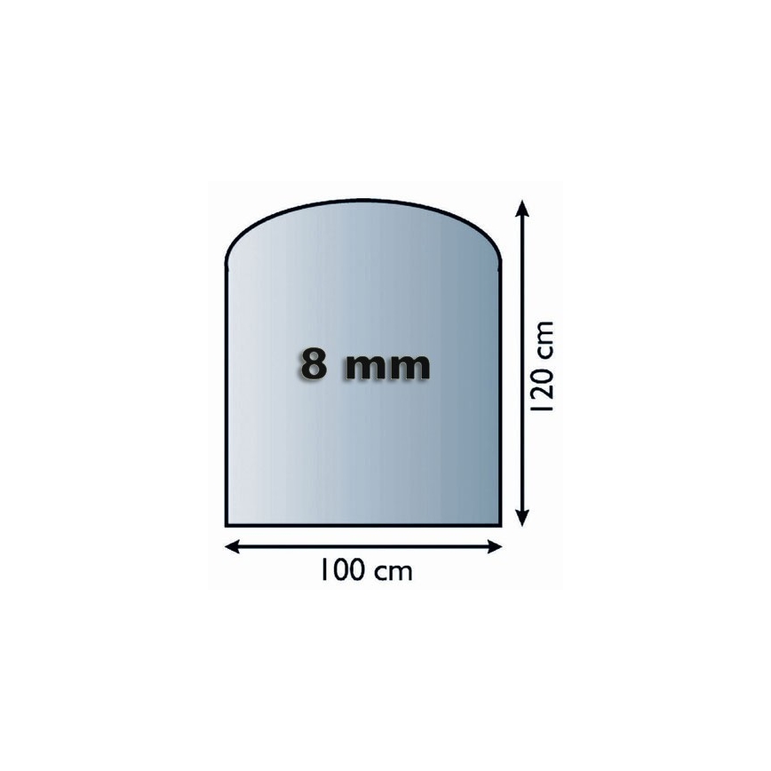 Стъкло под камина 1200x1000x8 мм полуарка