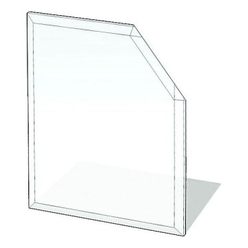Стъкло под камина 1250x1250x8 мм скосен квадрат