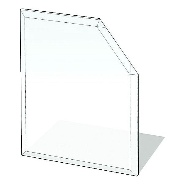 Стъкло под камина 1250x1250x8 мм скосен квадрат