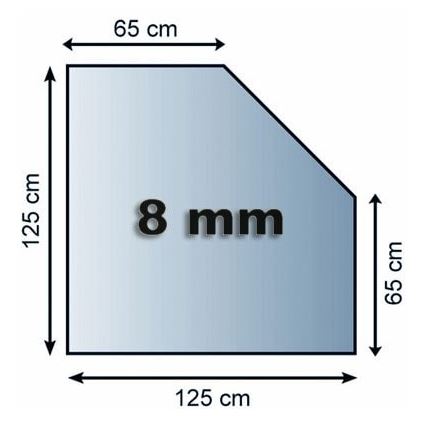 Стъкло под камина 1250x1250x8 мм скосен квадрат