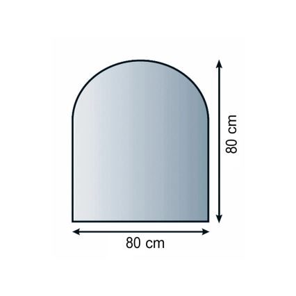 Стъкло под камина 800x800x8 мм полуарка