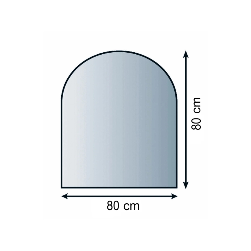 Стъкло под камина 800x800x8 мм полуарка