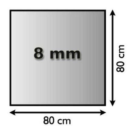 Стъкло под камина 800x800x8 мм квадратен