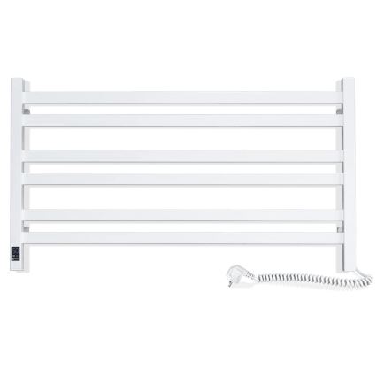 Банен стълбовиден радиатор с термостат AVANGARD 316W/230V 50,6 cm IP44 бял, десен, с квадратен профил