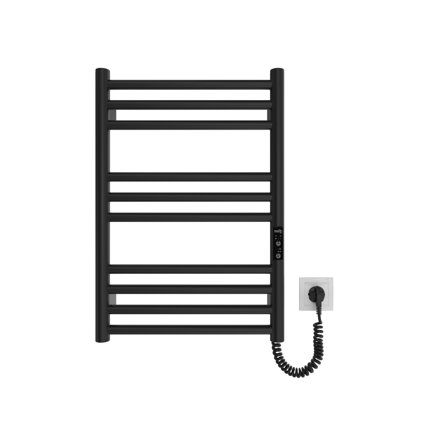 Сушилник за кърпи за баня HF GREENWICH 100W/230V 57x43 cm, черен, десен, кръгъл