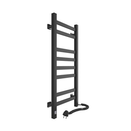 Радиатор за баня тип стълба с термостат AVANGARD 251W/230V 80,6cm IP44 черен десен квадратен