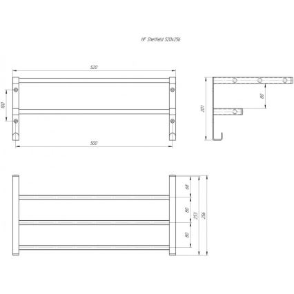 Сушилник за кърпи за баня за радиатор HF SHEFFIELD 52x25,6 см бял