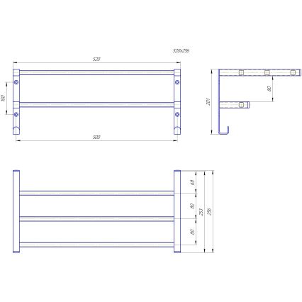 Сушилник за кърпи за радиатор в банята HF SHEFFIELD 52x25,6 cm черен