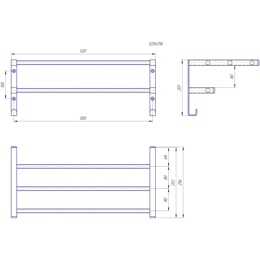 Сушилник за кърпи за радиатор в банята HF SHEFFIELD 52x25,6 cm черен