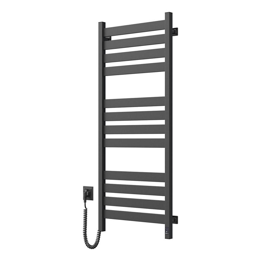 Сушилня за кърпи за баня с термостат LARGO 541W/230V 120,6 cm IP44, черна, лява, правоъгълна