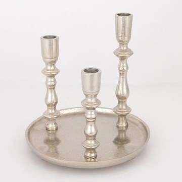 Свещник 20x19 см сребрист