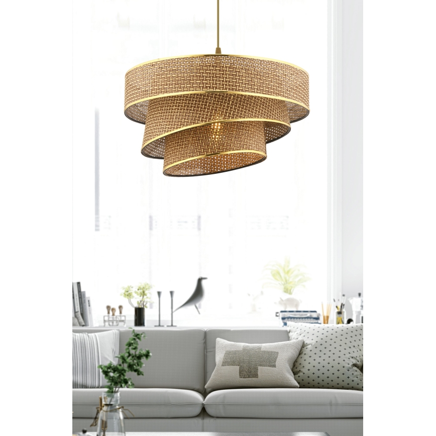 Светилник COUPER 1xE27/60W/230V кафяв/златен
