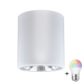 Світильник точковий LED RGBW JUPITER 1xE27/6,5W/230V 2700-6500K Wi-Fi, діаметр 13 см, білий