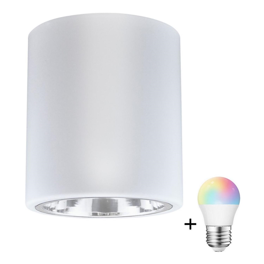 Світильник точковий LED RGBW JUPITER 1xE27/6,5W/230V 2700-6500K Wi-Fi, діаметр 13 см, білий
