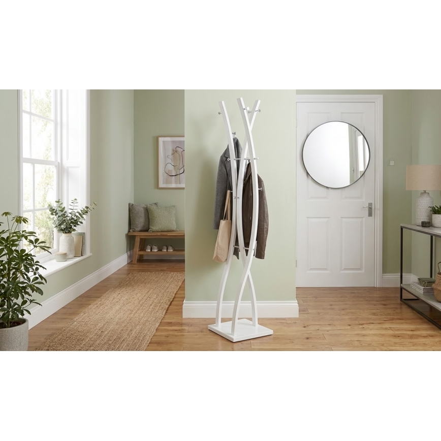 Свободностояща закачалка VALET 179x35 см, бяла