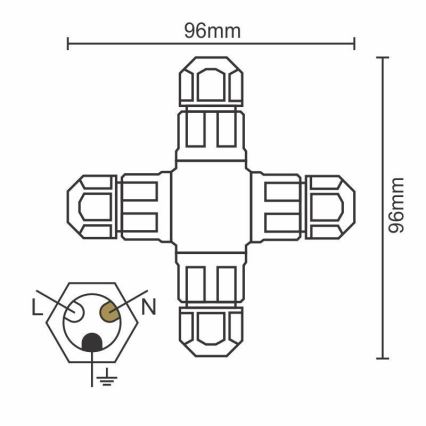 Свързващ конектор C20A/WP/3x1,5/4