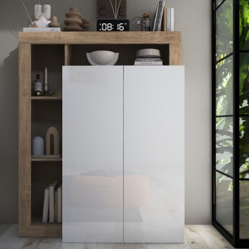 Шкаф LENOR бял/светъл дъб
