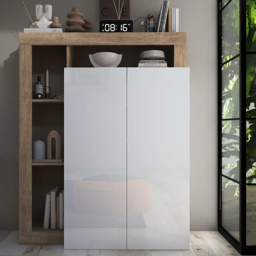 Шкаф LENOR бял/светъл дъб