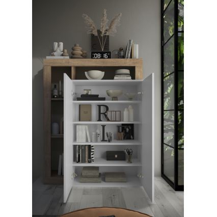 Шкаф LENOR бял/светъл дъб