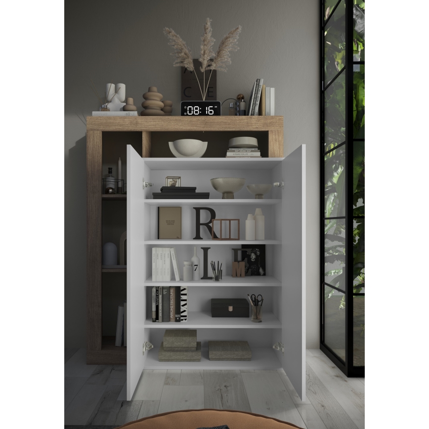 Шкаф LENOR бял/светъл дъб