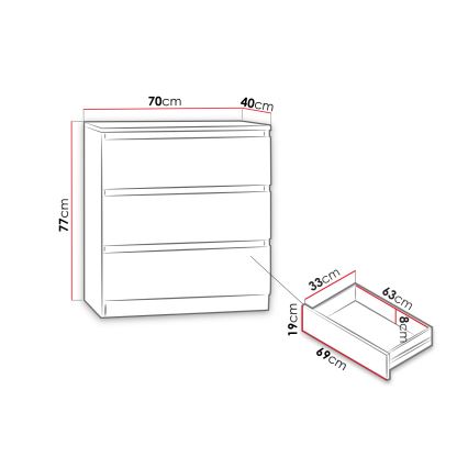 Шкаф MALWA 77x70 см черен