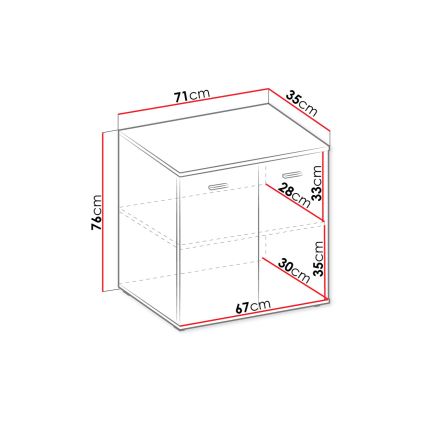 Шкаф MIKE 76x71 см бял