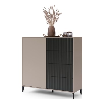 Шкаф с чекмеджета RONJA taupe/черен
