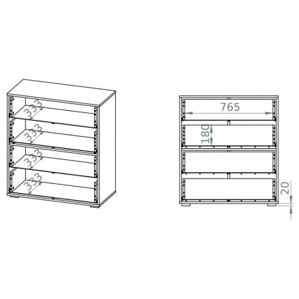 Шкаф SARPA 96x86 см бял/кафяв