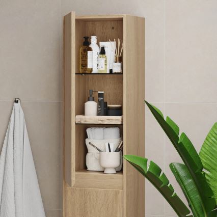 Шкаф за баня MOLDE 35x174x32 см, дъб