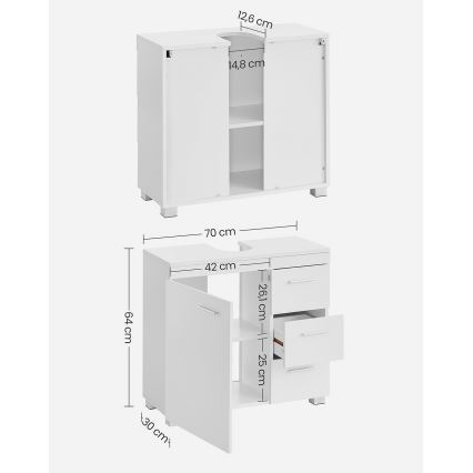 Шкаф за баня NICO, бял