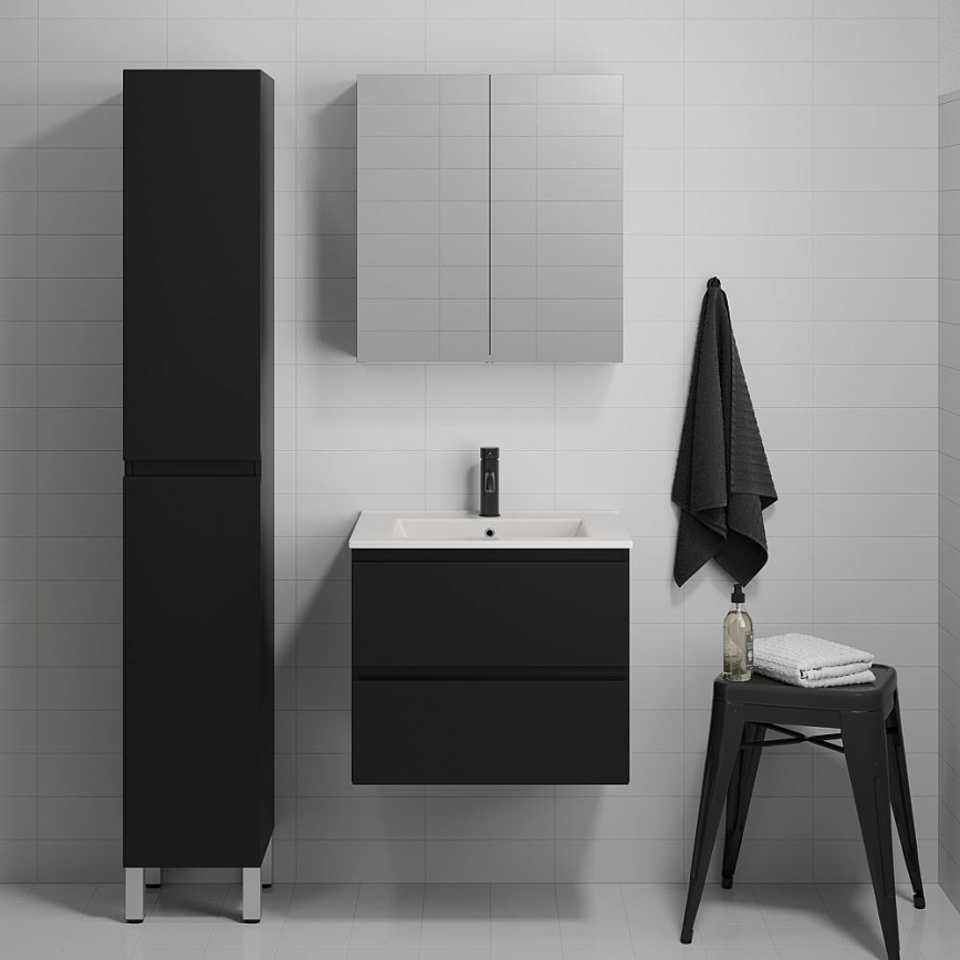 Шкаф за баня с мивка KENWOOD 61x52x47 см, черен