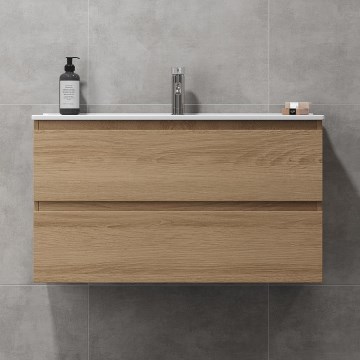 Шкаф за баня с мивка KENWOOD 91x50x45 cm дъб