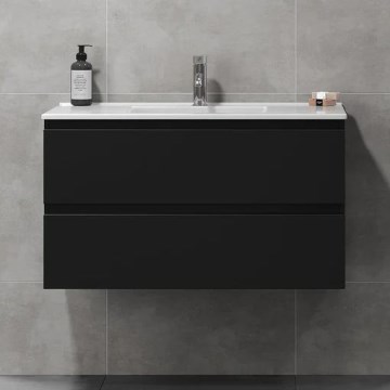Шкаф за баня с мивка KENWOOD 91x50x45 см, черен