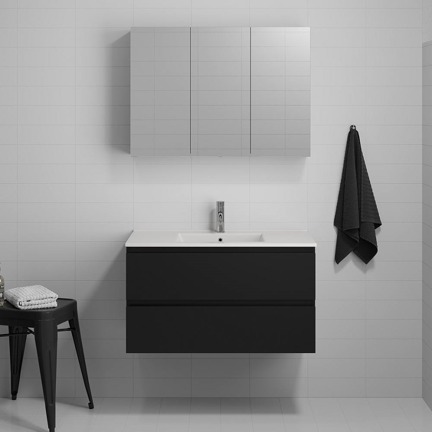 Шкаф за баня с мивка KENWOOD 91x50x45 см, черен