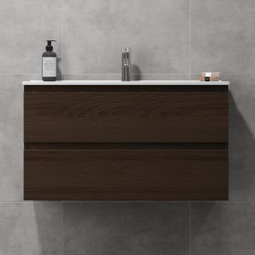 Шкаф за баня с мивка KENWOOD 91x50x47 cm орех
