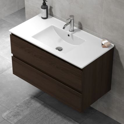 Шкаф за баня с мивка KENWOOD 91x50x47 cm орех