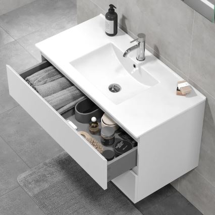 Шкаф за баня с мивка KENWOOD 91x50x47 см бял
