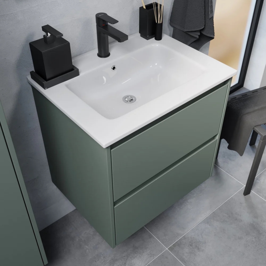 Шкаф за баня с мивка MOLDE 60x55x46 см зелен
