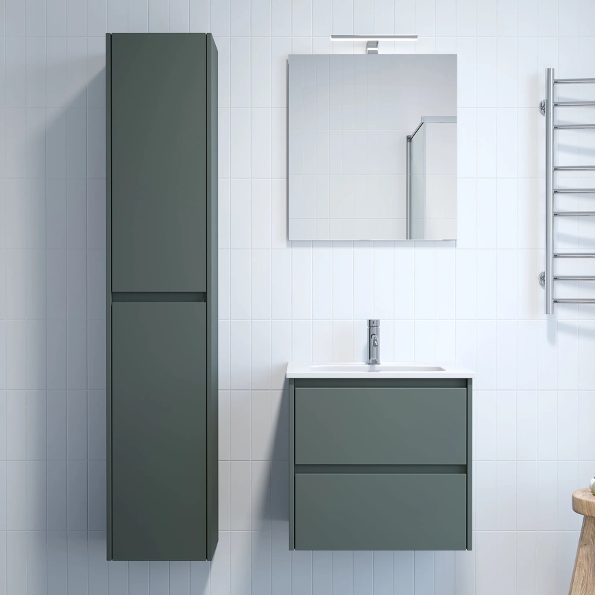 Шкаф за баня с мивка MOLDE 60x55x46 см зелен