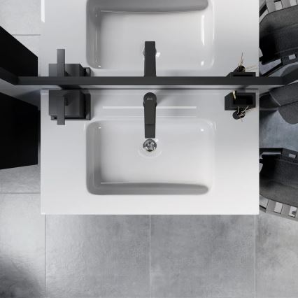 Шкаф за баня с мивка MOLDE 80 см, черен