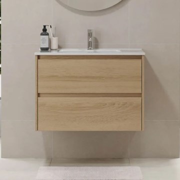 Шкаф за баня с мивка MOLDE 80x55x46 см дъб