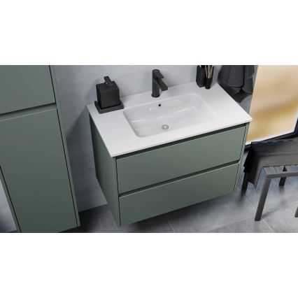 Шкаф за баня с мивка MOLDE 80x55x46 см, зелен