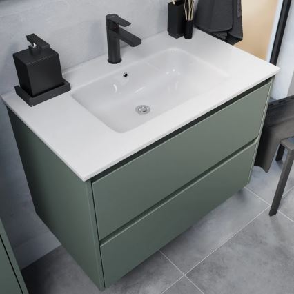 Шкаф за баня с мивка MOLDE 80x55x46 см, зелен