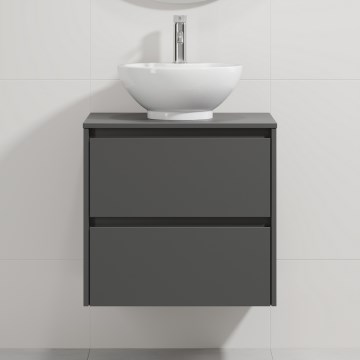Шкаф за баня с мивка TRONDHEIM/DRAMMEN 60x57x46 см антрацит/бял