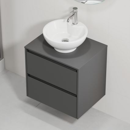 Шкаф за баня с мивка TRONDHEIM/DRAMMEN 60x57x46 см антрацит/бял