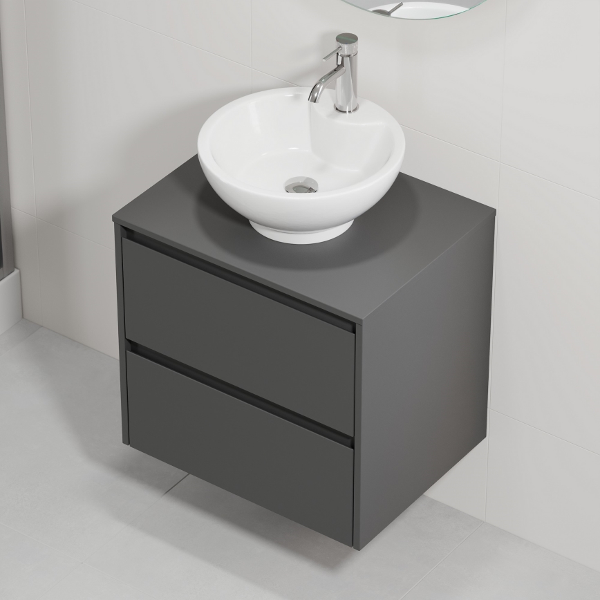 Шкаф за баня с мивка TRONDHEIM/DRAMMEN 60x57x46 см антрацит/бял