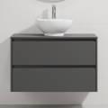 Шкаф за баня с мивка TRONDHEIM/DRAMMEN 90x57x46 см антрацит/бял